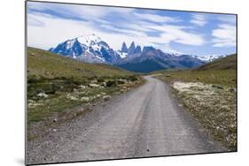 Straight Road Leading Through the Torres Del Paine National Park, Patagonia, Chile, South America-Michael Runkel-Mounted Photographic Print