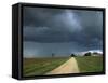 Straight Rural Dirt Road Through Farmland Near Le Mans, Sarthe in Loire, Centre, France-Michael Busselle-Framed Stretched Canvas