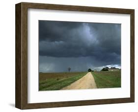 Straight Rural Dirt Road Through Farmland Near Le Mans, Sarthe in Loire, Centre, France-Michael Busselle-Framed Photographic Print