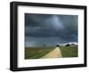 Straight Rural Dirt Road Through Farmland Near Le Mans, Sarthe in Loire, Centre, France-Michael Busselle-Framed Photographic Print