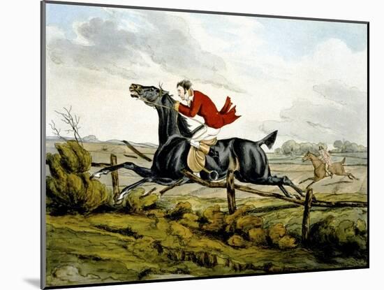 Straight Through the Fence, from 'Qualified Horses and Unqualified Riders', 1815-Henry Thomas Alken-Mounted Giclee Print
