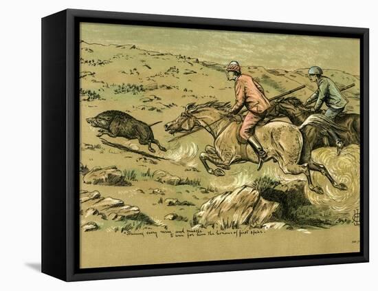 Straining Every Nerve and Muscle to Win for Him the Honour of First Spear, Late 19th Century-null-Framed Stretched Canvas