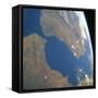 Strait of Gibraltar, Satellite Image-null-Framed Stretched Canvas