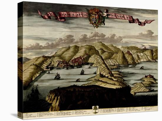 Straits and Defenses at Gibraltar - 1700-Anna Beeck-Stretched Canvas