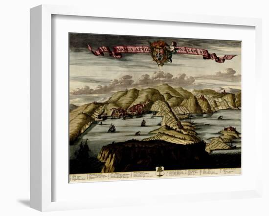 Straits and Defenses at Gibraltar - 1700-Anna Beeck-Framed Art Print