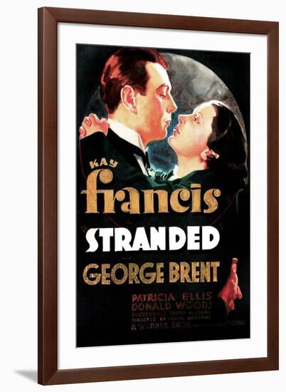 Stranded, US poster art, George Brent, Kay Francis, 1935-null-Framed Art Print