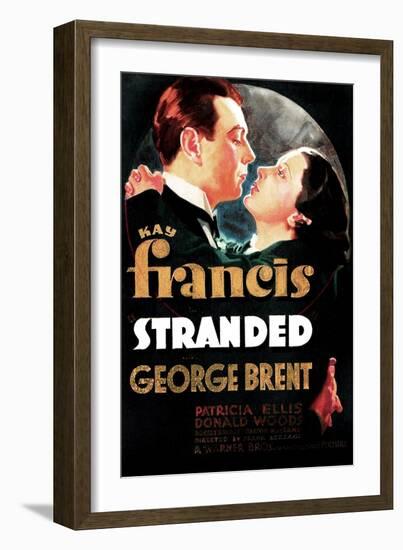 Stranded, US poster art, George Brent, Kay Francis, 1935-null-Framed Art Print