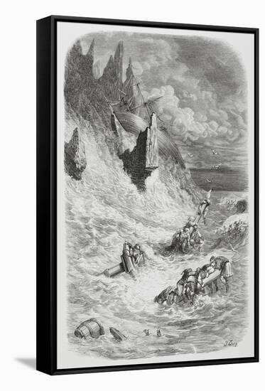 Stranding of Sinbad's Ship, C.1868-Gustave Dore-Framed Stretched Canvas