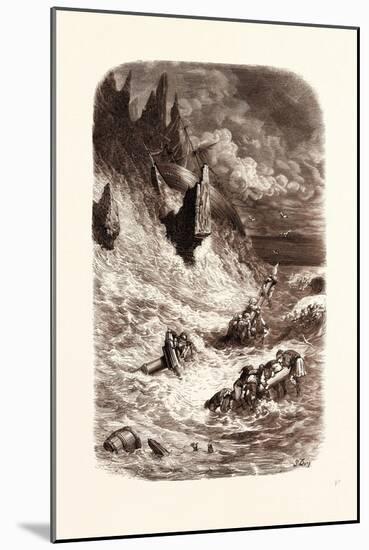 Stranding of Sinbad's Ship-Gustave Dore-Mounted Giclee Print