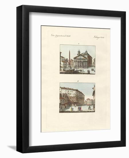 Strange Building in Rome-null-Framed Premium Giclee Print