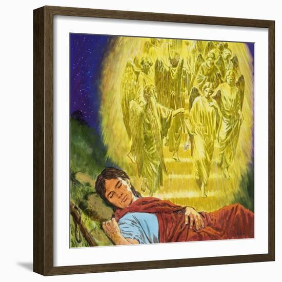 Strange Dreams from the Bible: Jacob's Ladder-Clive Uptton-Framed Giclee Print