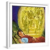 Strange Dreams from the Bible: Jacob's Ladder-Clive Uptton-Framed Giclee Print