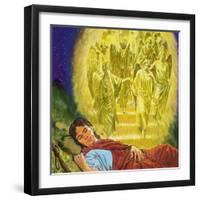 Strange Dreams from the Bible: Jacob's Ladder-Clive Uptton-Framed Giclee Print