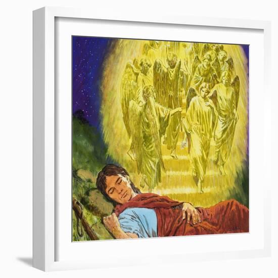 Strange Dreams from the Bible: Jacob's Ladder-Clive Uptton-Framed Giclee Print