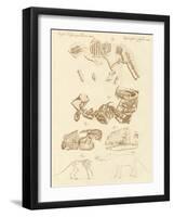 Strange Fossils of Four-Footed Animals-null-Framed Giclee Print