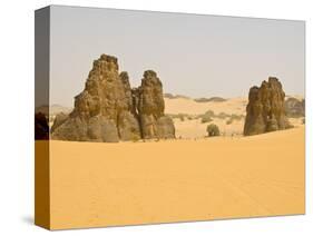 Strange Rock Formation La Vache Qui Pleure (The Cow That Cries), Near Djanet, Algeria, Africa-Michael Runkel-Stretched Canvas