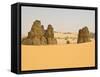 Strange Rock Formation La Vache Qui Pleure (The Cow That Cries), Near Djanet, Algeria, Africa-Michael Runkel-Framed Stretched Canvas