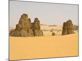 Strange Rock Formation La Vache Qui Pleure (The Cow That Cries), Near Djanet, Algeria, Africa-Michael Runkel-Mounted Photographic Print