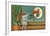 Strange Sights Are Seen on Halloween, Witch from Window-null-Framed Art Print