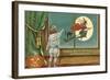 Strange Sights Are Seen on Halloween, Witch from Window-null-Framed Art Print