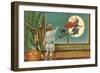 Strange Sights Are Seen on Halloween, Witch from Window-null-Framed Art Print