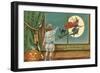 Strange Sights Are Seen on Halloween, Witch from Window-null-Framed Art Print