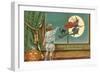 Strange Sights Are Seen on Halloween, Witch from Window-null-Framed Art Print