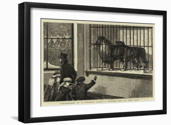 Strangers in a Strange Land, a Winter Day at the Zoo-null-Framed Giclee Print