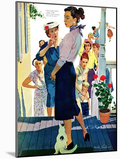 Strangers in Town, 2 - Saturday Evening Post "Leading Ladies", May 30, 1959 pg.19-Mike Ludlow-Mounted Premium Giclee Print