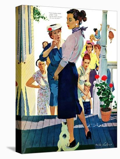 Strangers in Town, 2 - Saturday Evening Post "Leading Ladies", May 30, 1959 pg.19-Mike Ludlow-Stretched Canvas