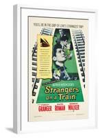 STRANGERS ON A TRAIN, Farley Granger, Robert Walker, Ruth Roman, 1951-null-Framed Art Print