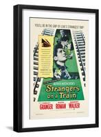 STRANGERS ON A TRAIN, Farley Granger, Robert Walker, Ruth Roman, 1951-null-Framed Art Print