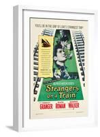 STRANGERS ON A TRAIN, Farley Granger, Robert Walker, Ruth Roman, 1951-null-Framed Art Print