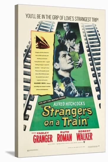 STRANGERS ON A TRAIN, Farley Granger, Robert Walker, Ruth Roman, 1951-null-Stretched Canvas