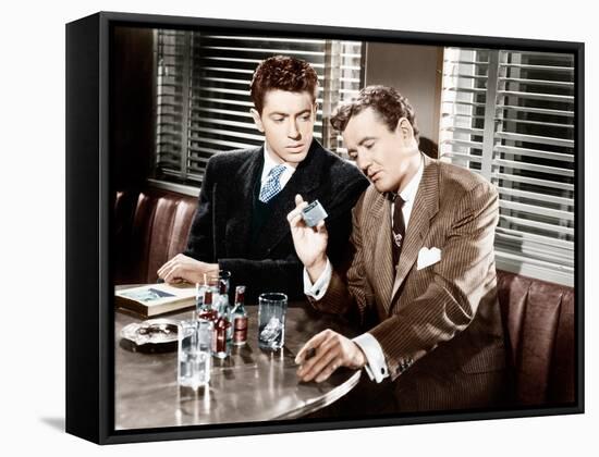 STRANGERS ON A TRAIN, from left: Farley Granger, Robert Walker, 1951-null-Framed Stretched Canvas