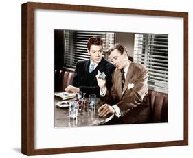 STRANGERS ON A TRAIN, from left: Farley Granger, Robert Walker, 1951-null-Framed Photo