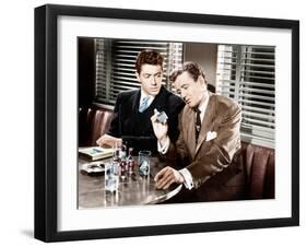 STRANGERS ON A TRAIN, from left: Farley Granger, Robert Walker, 1951-null-Framed Photo