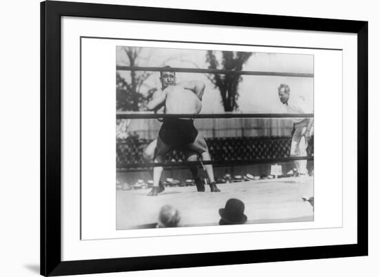 Strangler Lewis Defeats the Cossack Giant-null-Framed Art Print