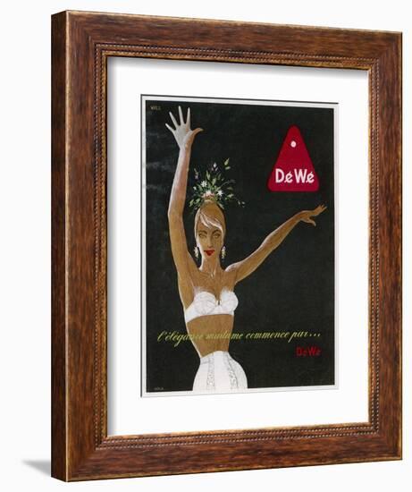 Strapless Bra Advert-null-Framed Art Print