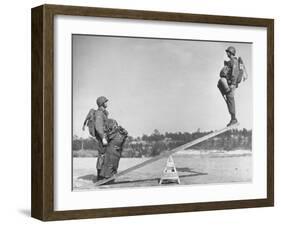 Strapping More Equipment to Trooper Who Wears "General Purpose Bag", Adds 125 lbs More Weight-Hank Walker-Framed Photographic Print