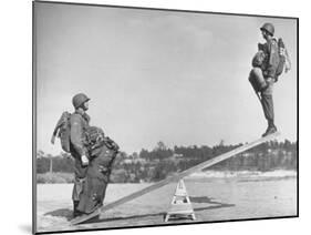 Strapping More Equipment to Trooper Who Wears "General Purpose Bag", Adds 125 lbs More Weight-Hank Walker-Mounted Photographic Print