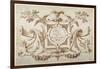 Strapwork Cartouche Associated with the Set of His Roman Views (Pen and Brown Ink with Brown Wash o-Sebastian Vrancx-Framed Giclee Print