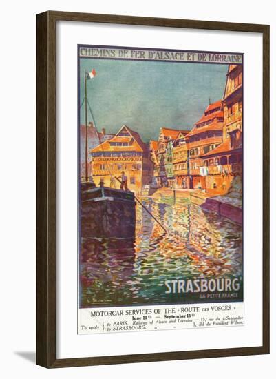 Strasbourg, France - View of a Man Steering a Ship, Alsace and Lorraine Railways, c.1920-Lantern Press-Framed Art Print