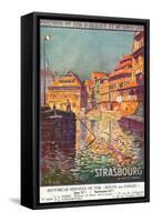 Strasbourg, France - View of a Man Steering a Ship, Alsace and Lorraine Railways, c.1920-Lantern Press-Framed Stretched Canvas