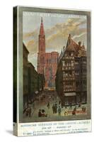 Strasbourg, France - View of Crowded Streets and Cathedral, Alsace and Lorraine Railways, c.1920-Lantern Press-Stretched Canvas