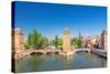 Strasbourg, Medieval Bridge Ponts Couverts. Alsace, France.-g215-Stretched Canvas