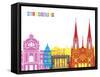 Strasbourg Skyline Pop-paulrommer-Framed Stretched Canvas