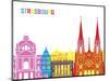 Strasbourg Skyline Pop-paulrommer-Mounted Art Print