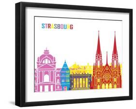 Strasbourg Skyline Pop-paulrommer-Framed Art Print