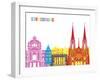 Strasbourg Skyline Pop-paulrommer-Framed Art Print